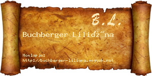 Buchberger Liliána névjegykártya